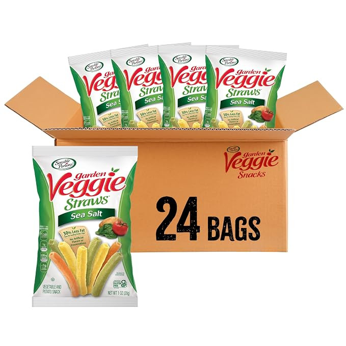 Sensible Portions Garden Veggie Snacks - Veggie Straws, Gluten Free, Snack Size Sea Salt, 1 Oz (P... | Amazon (US)