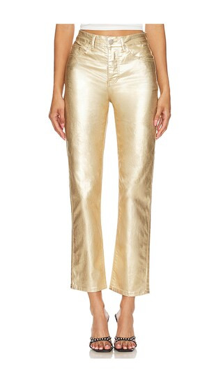 Regina Metallic Jean in Soft Gold | Revolve Clothing (Global)