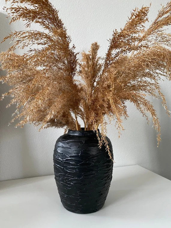Black Textured Vase | Etsy (CAD)