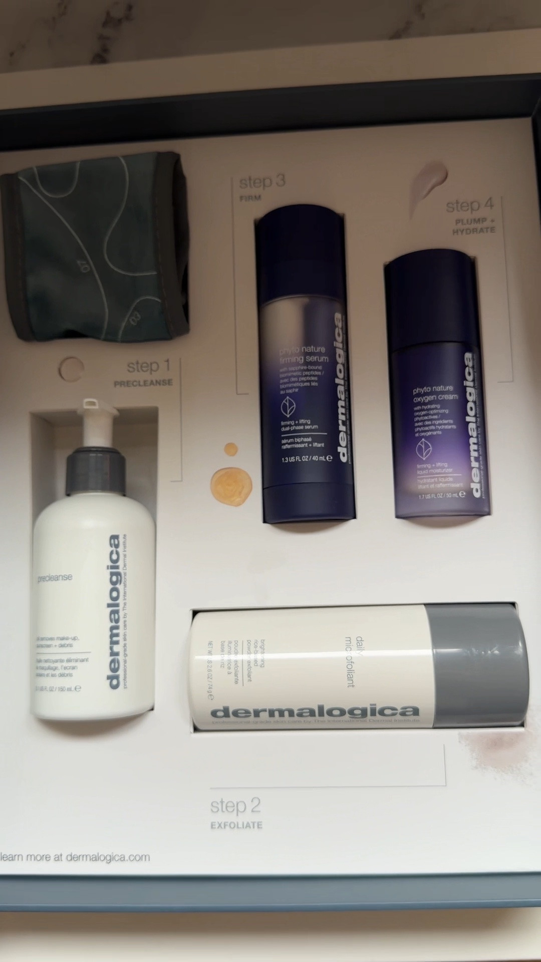 @dermalogica unboxing! The PreCleanse is supposed to completely melt away makeup and SPF, the Daily Microfoliant is a favorite for gently exfoliating and brightening (my intern has consistently used this product for over 5 years) and I'm really excited to try the Phyto Nature Firming Serum and Oxygen Cream for firmer, more hydrated, glowing skin. Looking forward to trying these out!

#LTKmorningroutine #LTKselfcare #LTKBeauty