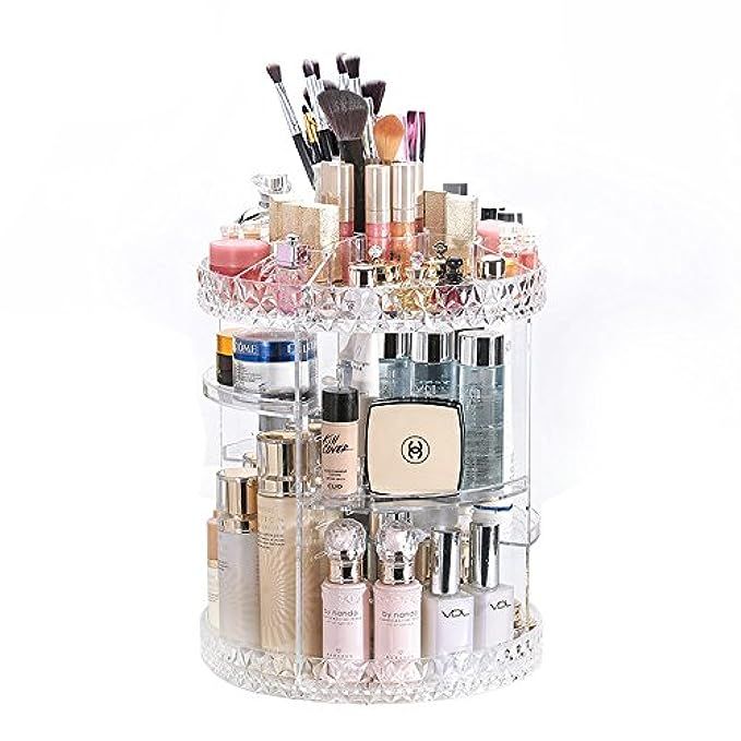 DreamGenius Makeup Organizer 360-Degree Rotating Adjustable Multi-Function Acrylic Cosmetic Storage | Amazon (US)