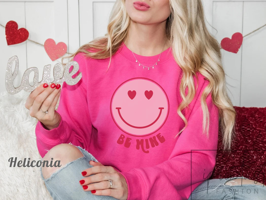 Be Mine smiely face sweatshirt, Retro Valentine's Skeleton sweatshirt, Retro Valentines sweatshir... | Etsy (US)