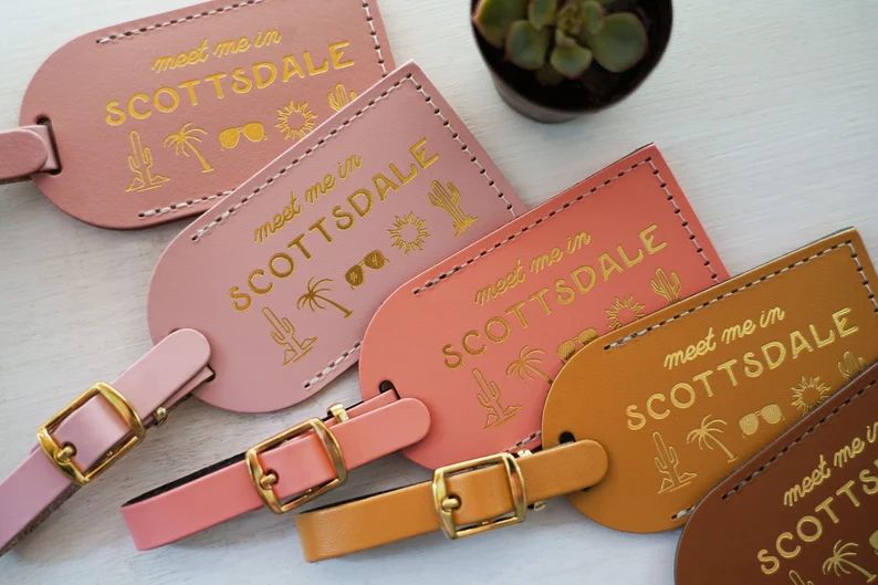 Scottsdale Bridesmaid Gift Luggage Tags for Proposal Box | Bachelorette Party or Bridal Shower Fa... | Etsy (US)