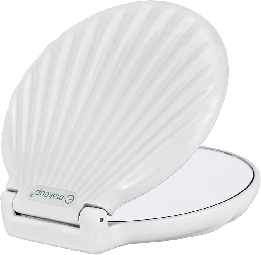 Shell Compact Travel Mirror - 3.5" Dual-Sided Folding Handheld Mirror (1x/2x Magnification), Port... | Amazon (US)