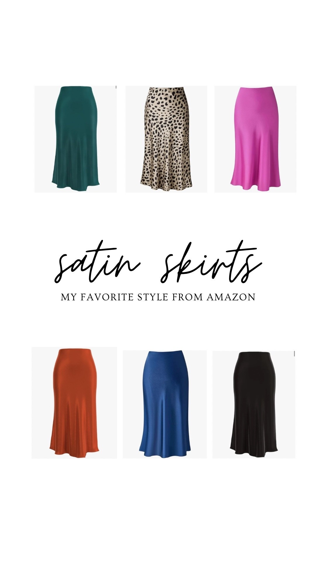My FAVORITE satin skirt! Comes in so many colors and perfect for every season! 

I wear a size small in this skirt. 
5ft and 130lbs 

#LTKPetite #LTKStyleTip #LTKFindsUnder50