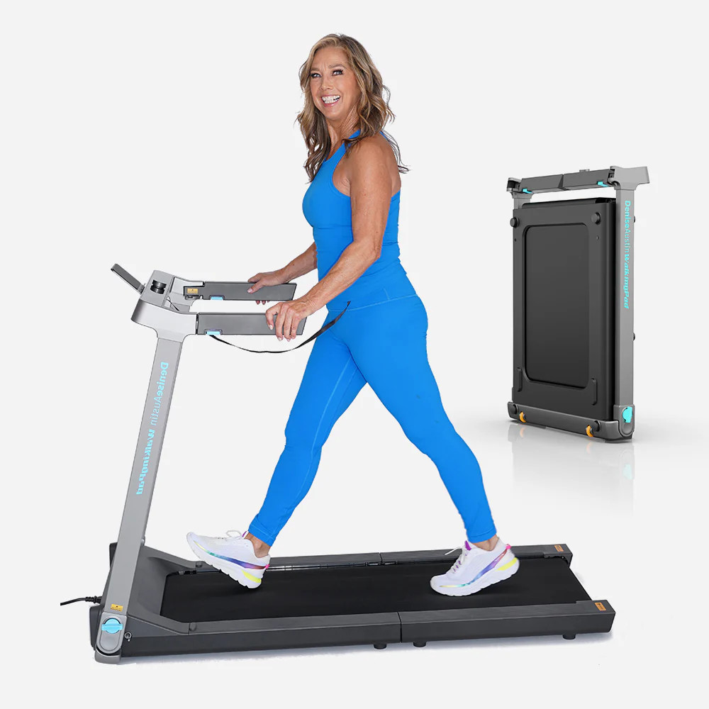 WalkingPad Denise Austin Foldable Treadmill for Home - Grey with Aqua | WalkingPad