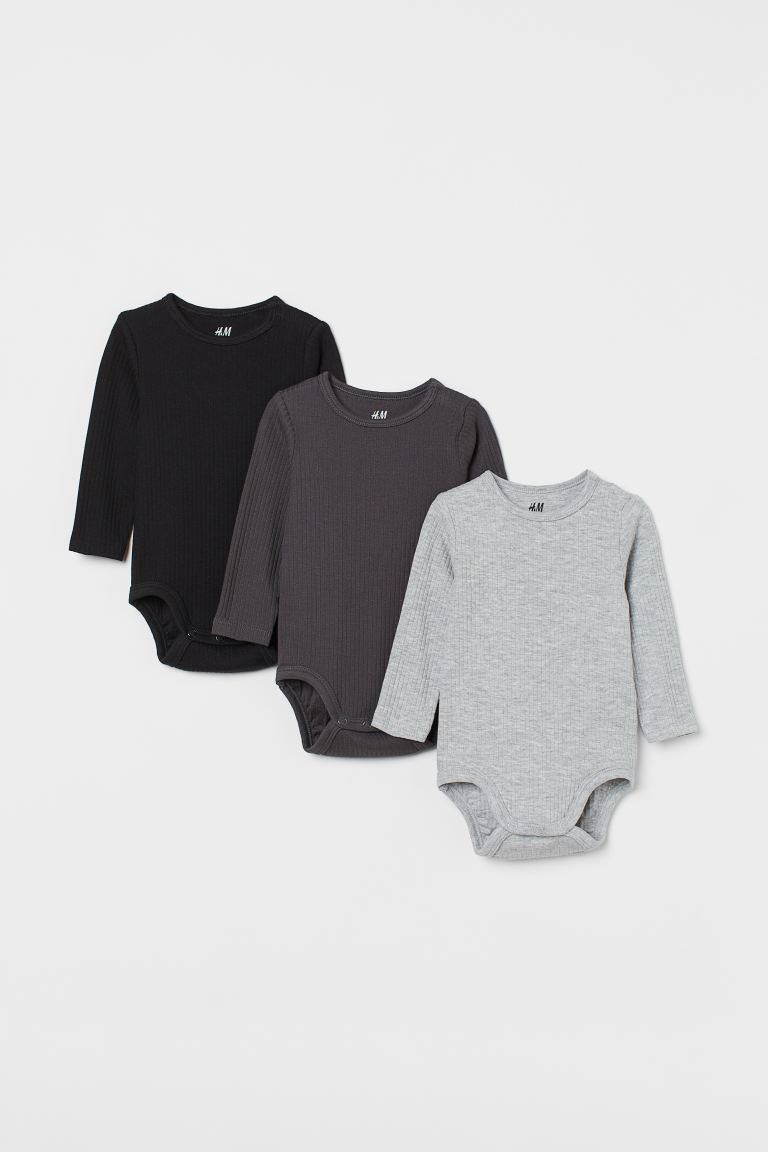 3-pack Ribbed Bodysuits | H&M (US + CA)