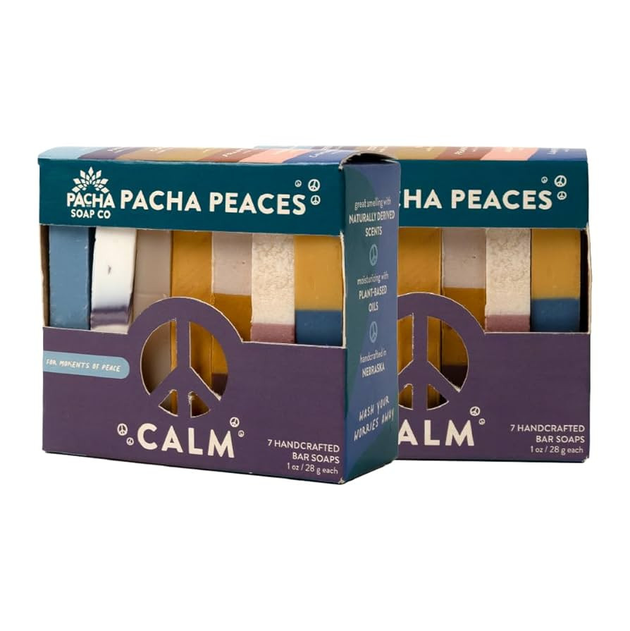 Pacha Soap Co. Bar Soap, Pacha Peaces, Calm, 2-Pack (4 oz ea) - Premium, Handcrafted, Hydrating, ... | Amazon (US)