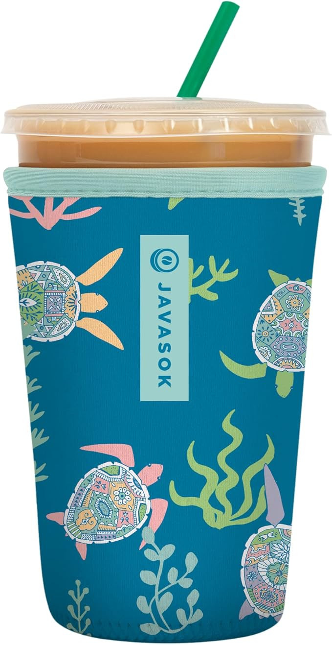Sok It Java Sok Iced Coffee & Cold Soda Insulated Neoprene Cup Sleeve (Turtle-y Awesome, Medium: ... | Amazon (US)