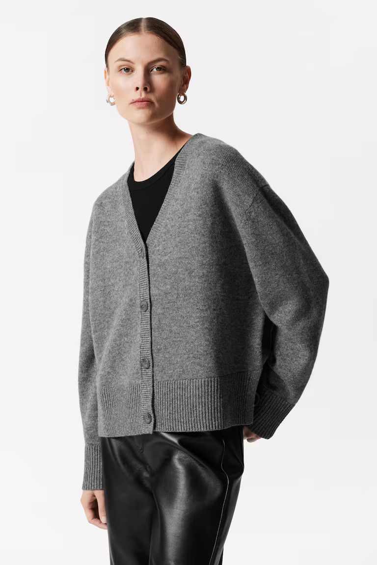 Oversized Merino Knit Cardigan | H&M (UK, MY, IN, SG, PH, TW, HK)