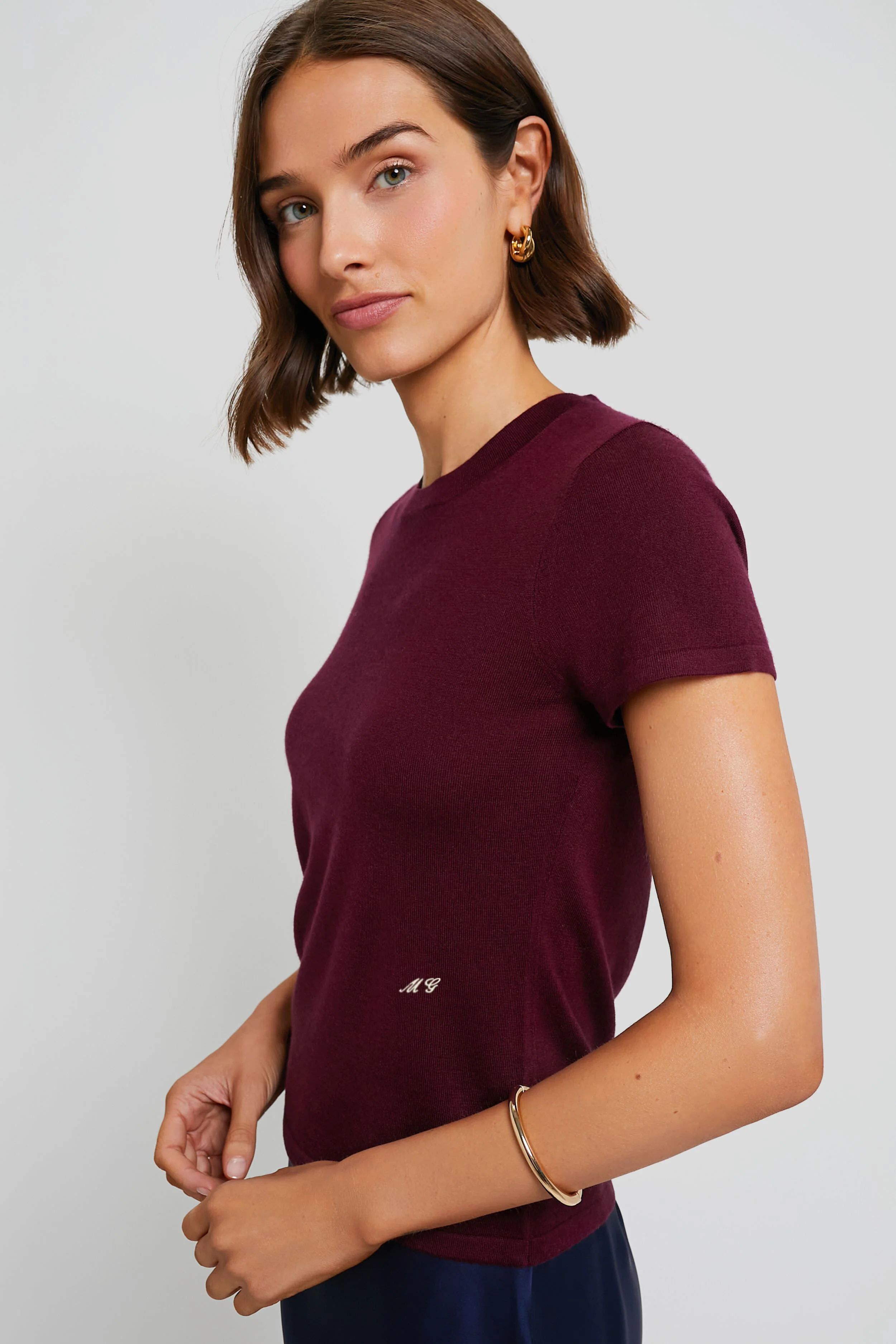 Oxblood Cashmere Blend Katie Tee | Tuckernuck (US)