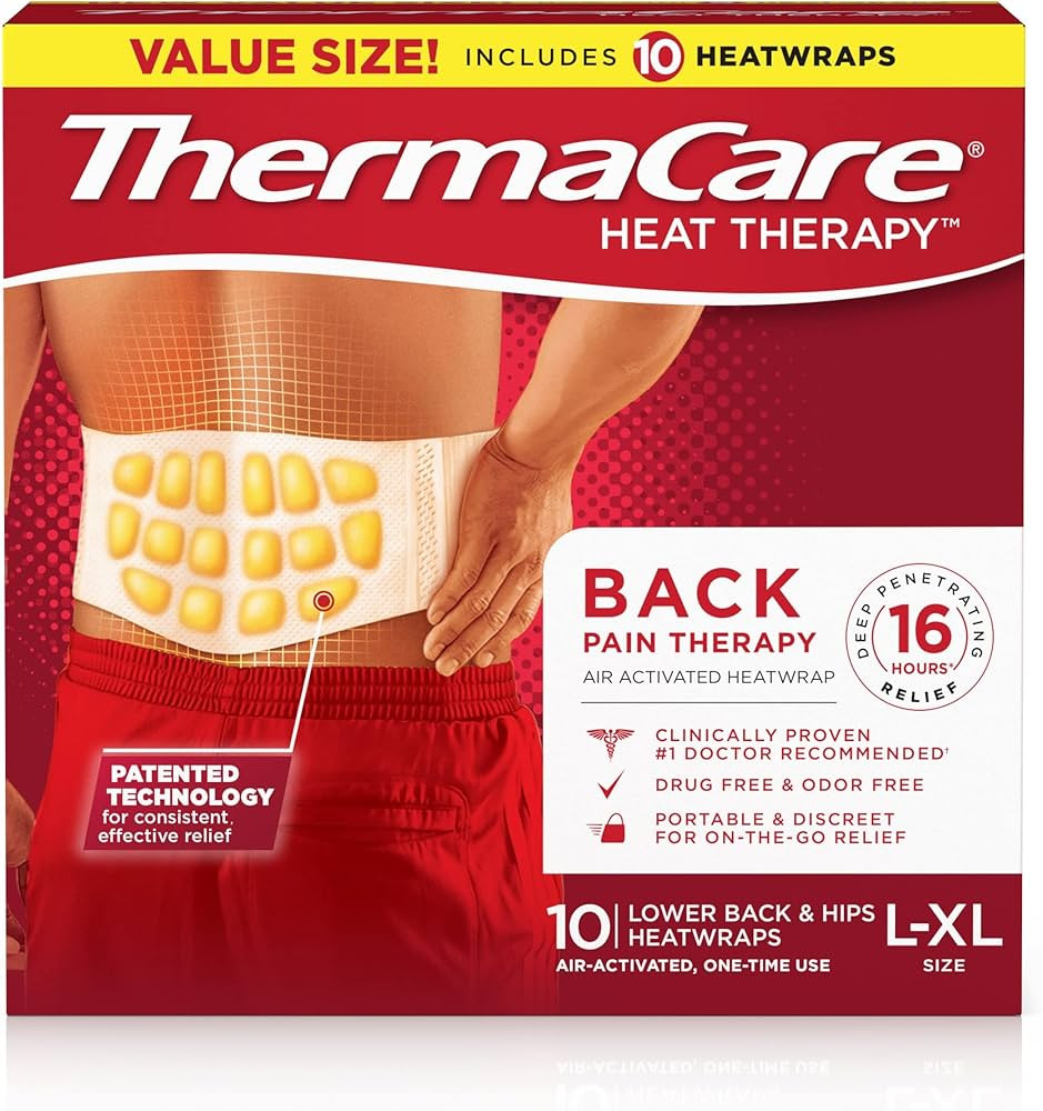 ThermaCare Advanced Back & Hip Therapy Adhesive HeatWraps, Disposable Heat Therapy Patches, Heat ... | Amazon (US)