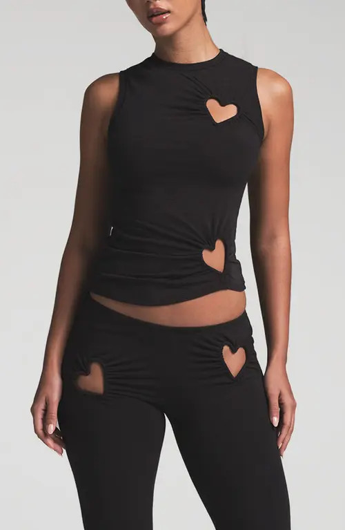 SKIMS Heart Cotton Blend Jersey Tank in Soot at Nordstrom, Size Xx-Small | Nordstrom