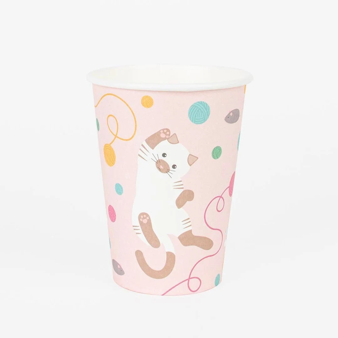Playful Kitty Cat Party Cups - Cat Birthday Decorations, Kitten Party Supplies, Cat Adoption Part... | Etsy (US)