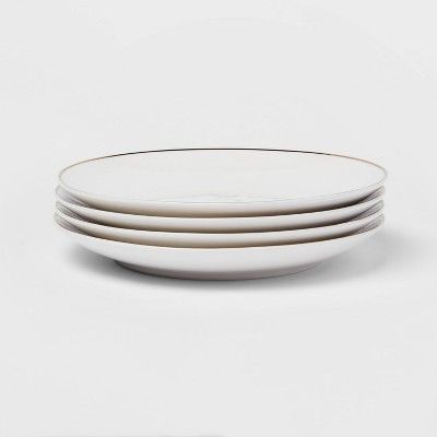 8" 4pk Stoneware Salad Plates Gold - Threshold™ | Target