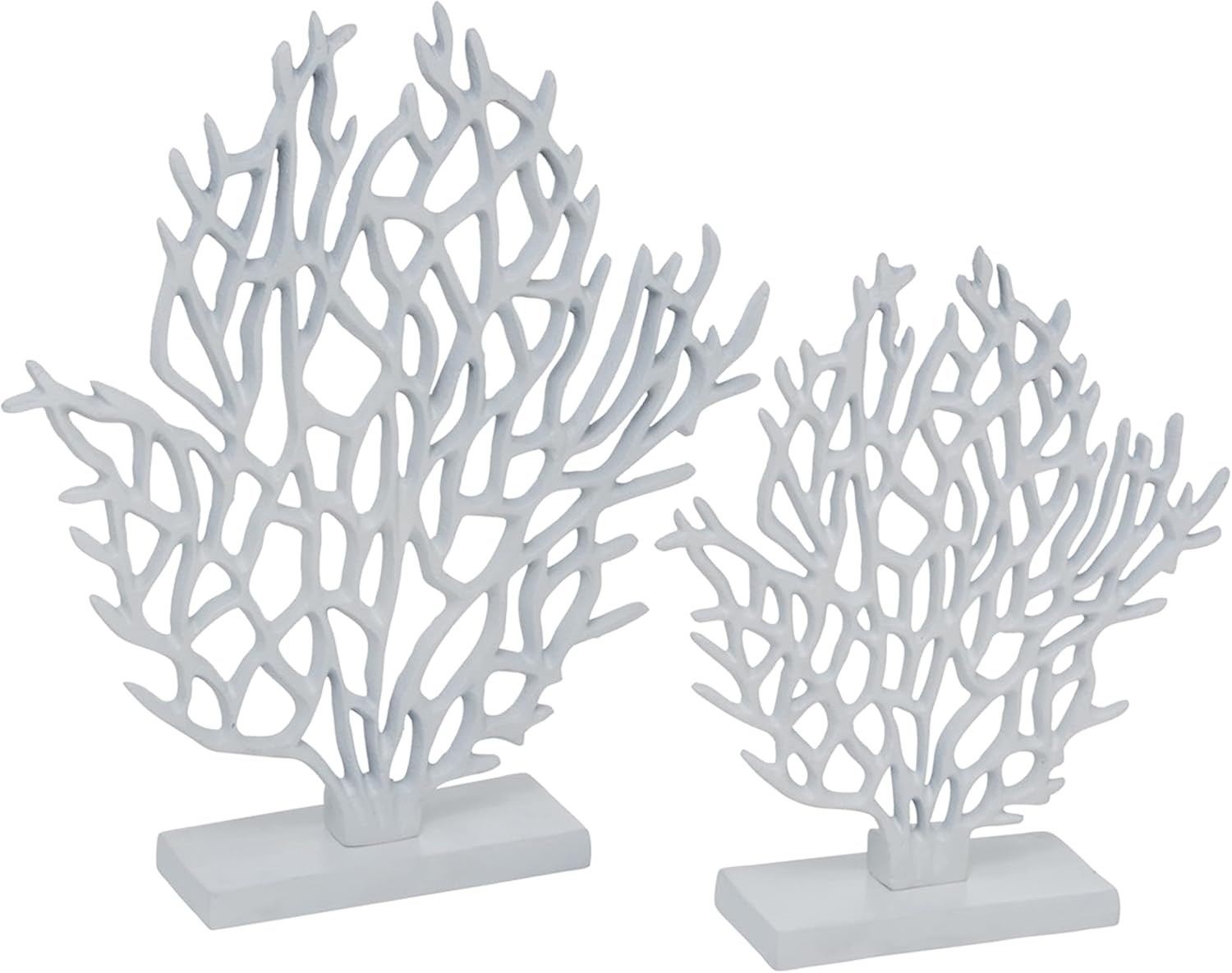 WHW Whole House Worlds Modernist Bleached Coral Figurines, Set of 2, Abstract Sculpture, White Fi... | Amazon (US)