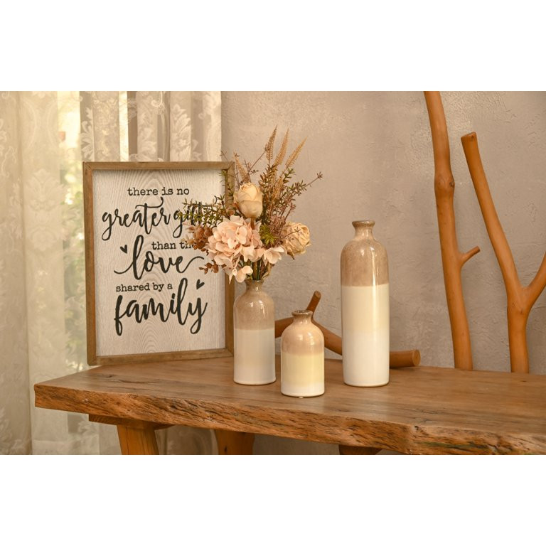 TERESA'S COLLECTIONS 12''H, 7.5''H, 6''H, Ceramic Flower Vases for Home Decor, Rustic Decorative ... | Walmart (US)