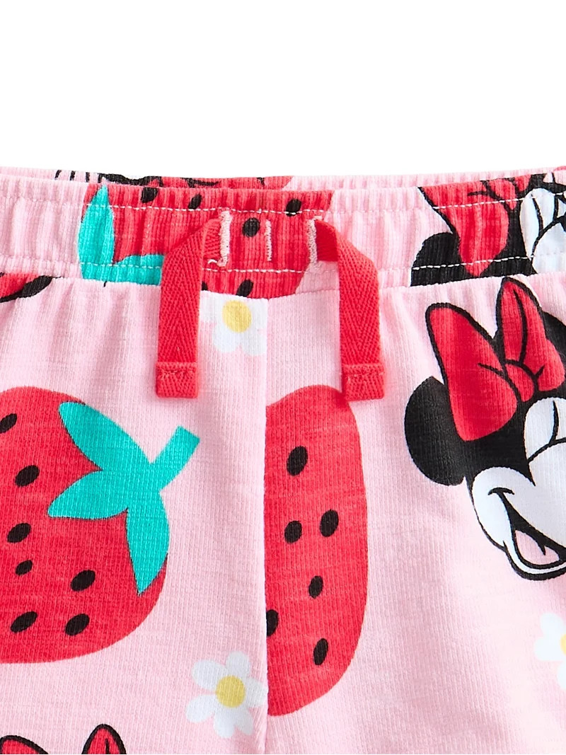 Minnie Mouse Toddler Girls' Short Sleeve Graphic Tee and Matching Ruffle Shorts Set, 2-Piece, Siz... | Walmart (US)