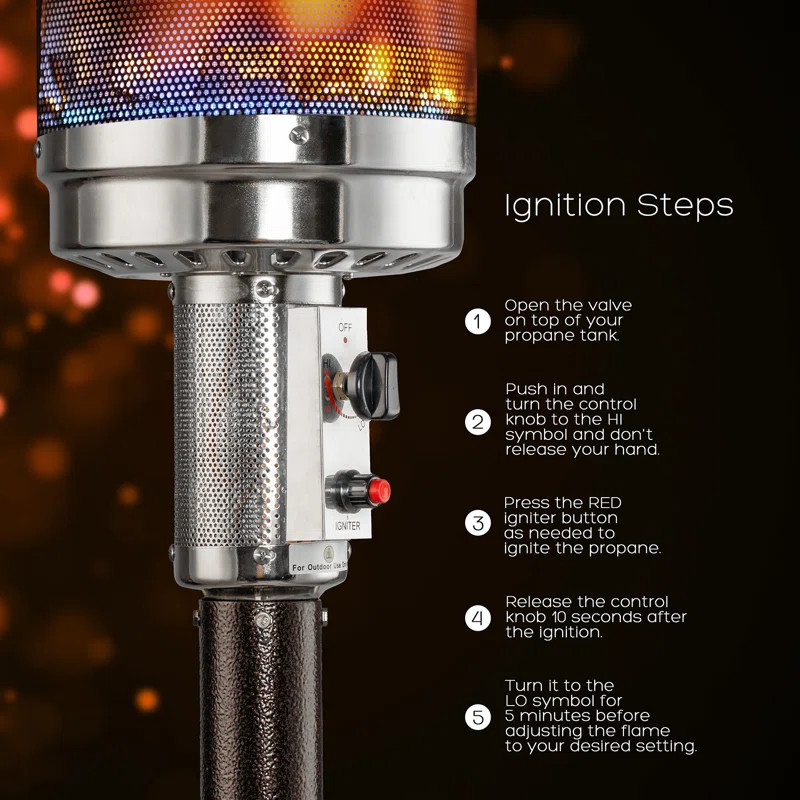 Tall 48,000 BTU Propane/Natural Gas Patio Heater | Wayfair North America