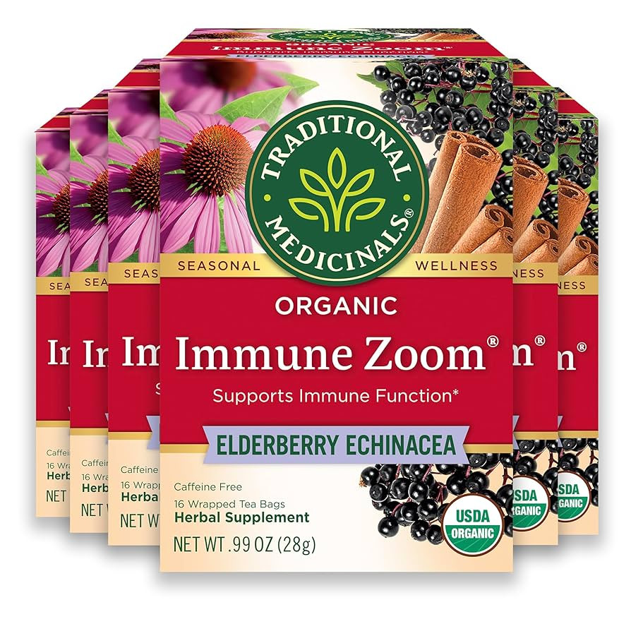 Traditional Medicinals Tea, Organic Immune Zoom Elderberry Echinacea, Supports Immune Function, 9... | Amazon (US)