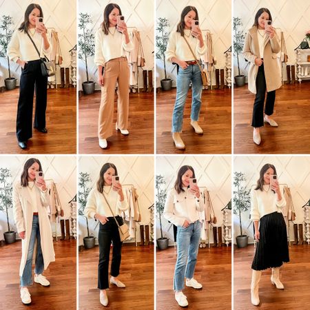 One sweater styled 8 way for fall - fall outfit ideas - work outfits - business casual - capsule wardrobe 

#LTKSeasonal #LTKfindsunder100 #LTKover40