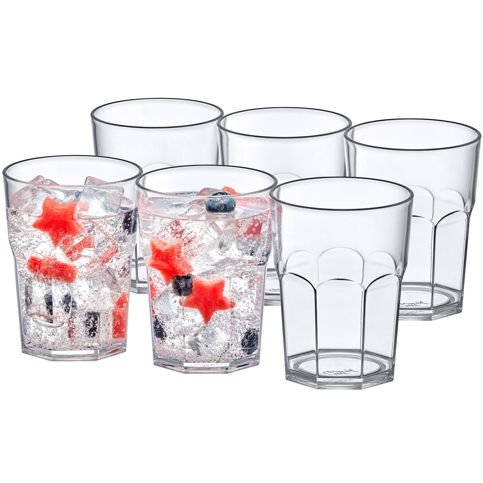 Amazing Abby Affinity Clear Plastic Tumblers, 14-Ounce, Set of 6 | Amazon (US)