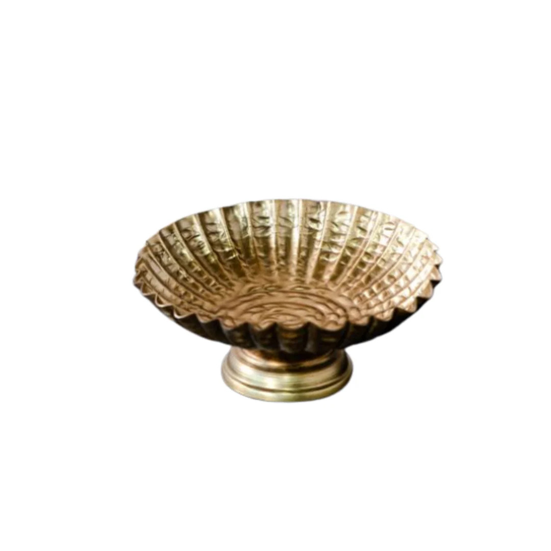 Brass Antique Fluted Dish| By Luxe B Co. | luxe bCO