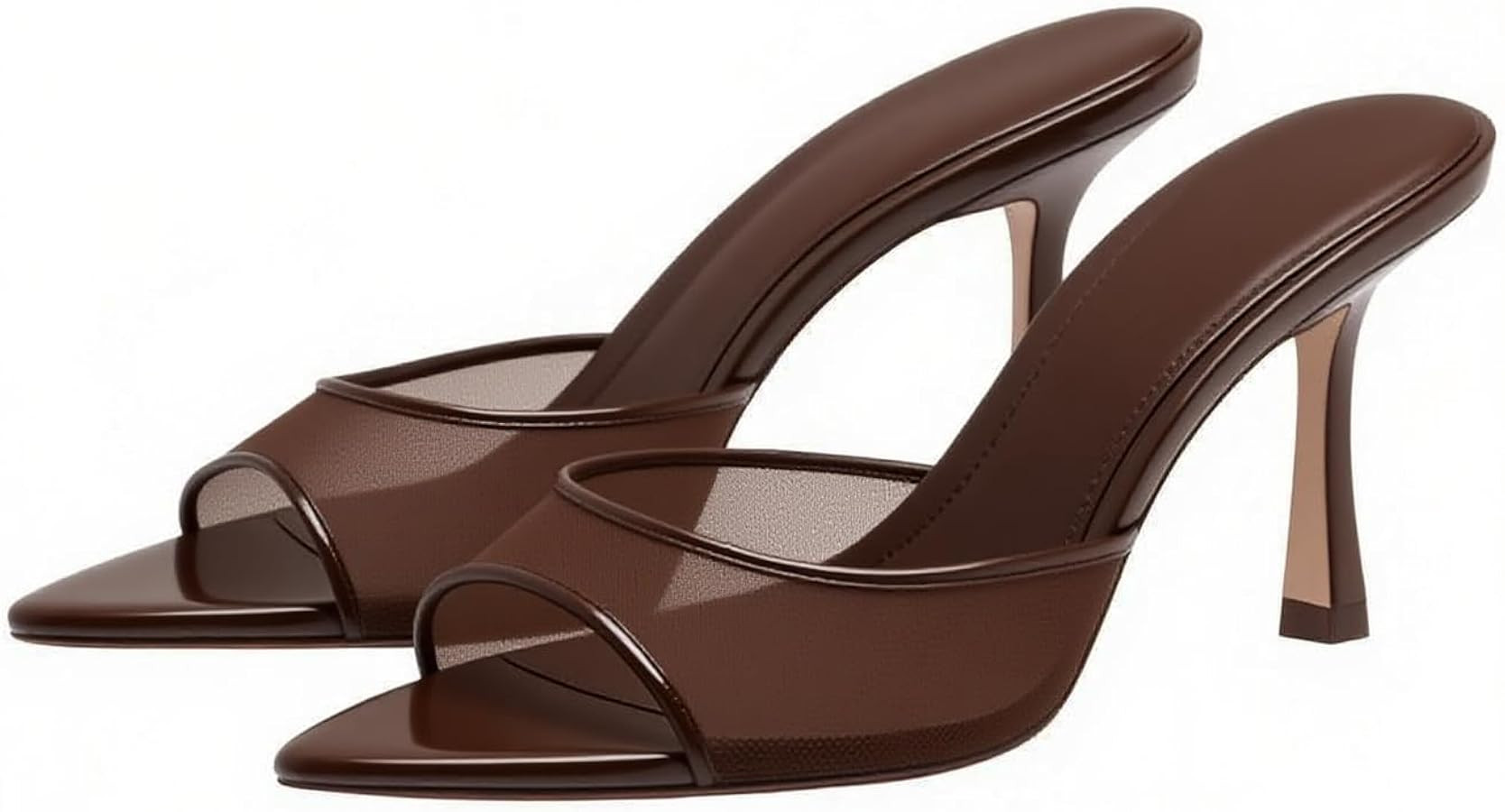 YIYA Women's Open Pointed Peep Toe Mules Kitten Heels Stiletto High Heels Slide Sandals Summer Sl... | Amazon (US)