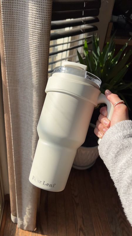 Stanley dupe! 40 oz tumbler with handle. Color in video is cream. 

#LTKGiftGuide #LTKfit #LTKFind