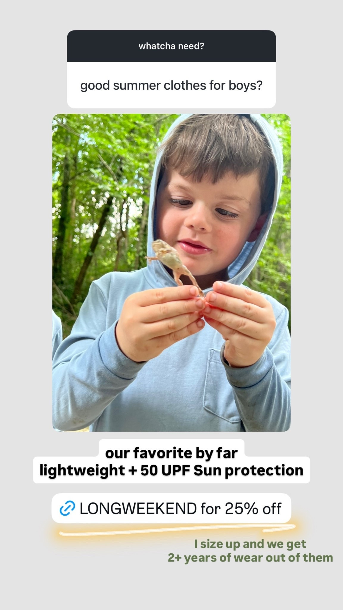 our favorite kids clothing item by far
lightweight + 50 UPF Sun protection I size up and we get
2+ years of wear out of them

kids sun hoodie, UPF 50 kids clothing, kids beach hoodie, lightweight kids hoodie, bamboo hoodie kids, summer clothes for kids, breathable kids clothing, kids outdoor clothing, sun protection clothing kids, kids fishing hoodie, toddler sun shirt, boys summer hoodie, girls summer hoodie, lightweight hoodie for kids, comfy kids clothes, stretchy kids hoodie, anti odor kids clothes, kids travel outfit, pool day outfit kids, beach vacation outfits kids, summer camp clothes kids, playground outfit kids, activewear for kids, cooling clothes for kids, kids athleisure, family beach essentials, summer essentials for kids, everyday kids outfit, soft kids hoodie, oversized kids hoodie vibe, neutral kids clothes, sporty kids outfit, sibling outfit ideas, kids lake day outfit, toddler beach essentials, sun safe clothing kids, outdoor adventure kids clothes, kids hiking outfit, easy summer outfit kids, matching family outdoor clothes, mom approved kids clothes, durable kids clothes, all day play clothes, kids vacation essentials, practical kids fashion, favorite amazon kids clothes, elevated kids basics, cute comfy kids clothes, lightweight travel clothes kids, summer mom finds

#LTKKids #LTKSaleAlert #LTKmomlife