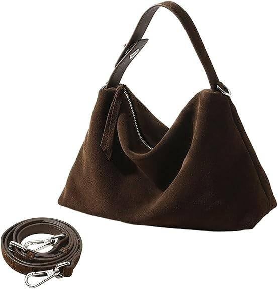 Genuine Leather Suede Tote Bags for Women, Suede Purse Suede Handbag Vintage Suede Shoulder Cross... | Amazon (US)