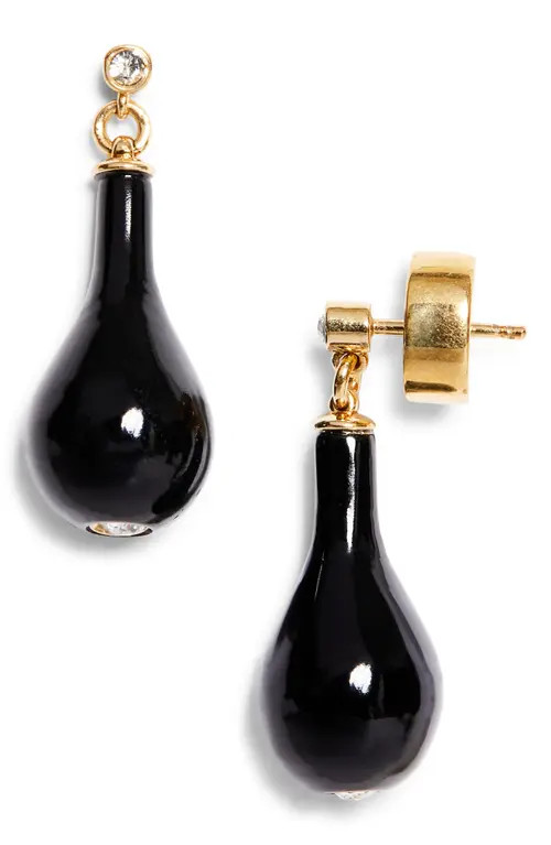 TOTEME Onyx Drop Earrings in Black/Gold at Nordstrom | Nordstrom
