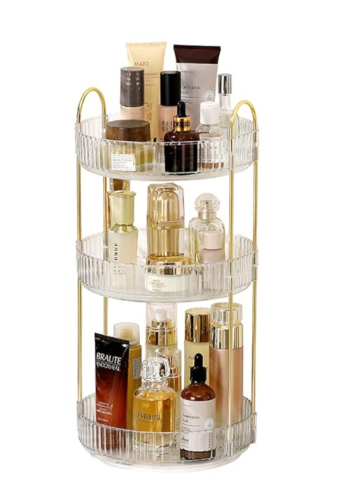 360 Rotating Makeup Organizer, Large Capacity Perfume Organizer for Dresser, Bathroom Counter Org... | Amazon (US)