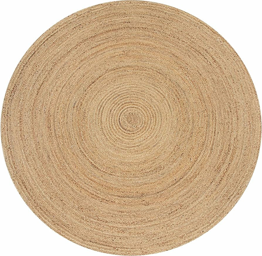 Ramanta Home Jute Braided Rug, 4' Round Natural, Hand Woven Reversible Rugs for Kitchen Living Ro... | Amazon (US)