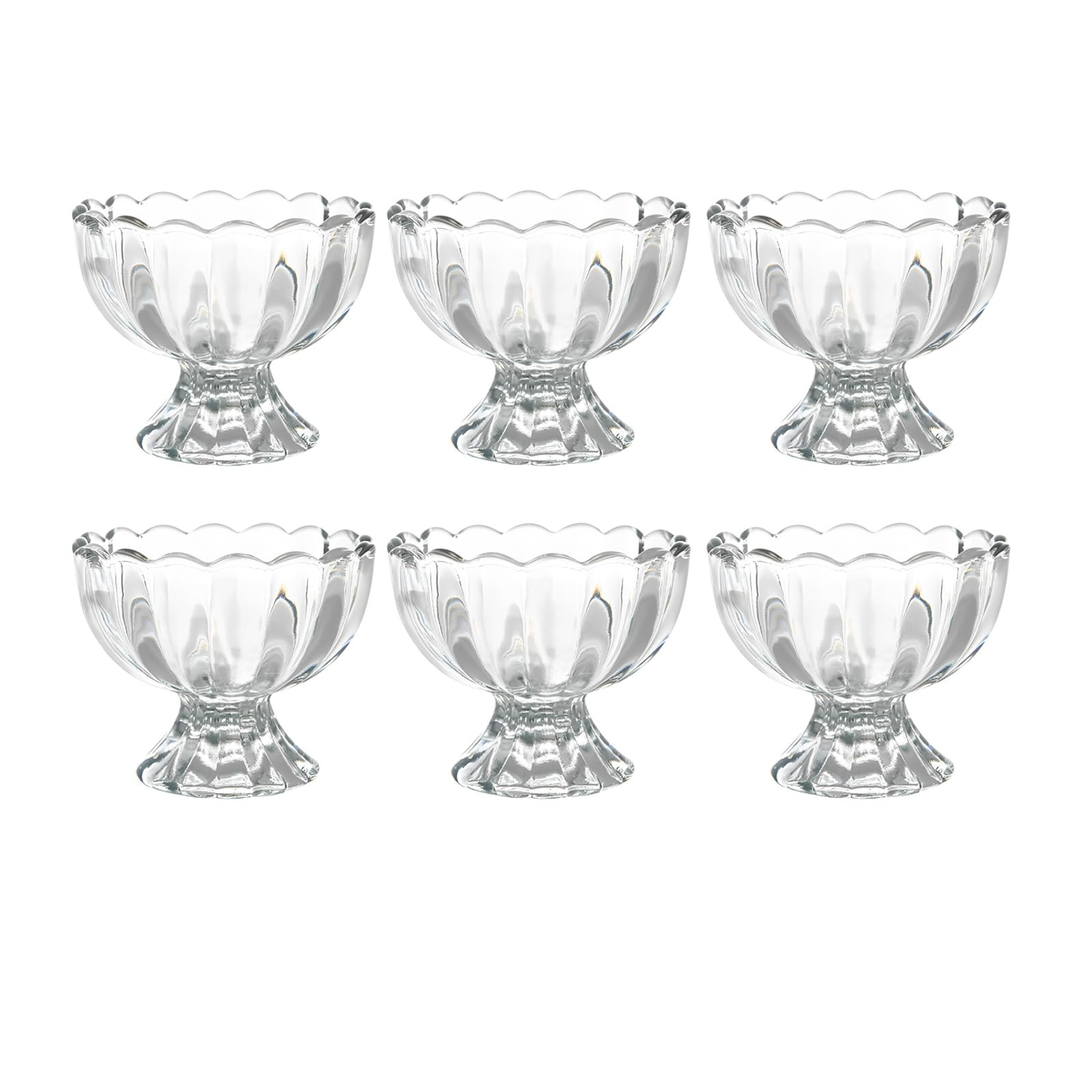 Iced Cream Dessert Bowl，Set of 6，6oz Vintage Glass ware with Heavy Base, Drinking Cup for Sun... | Amazon (US)
