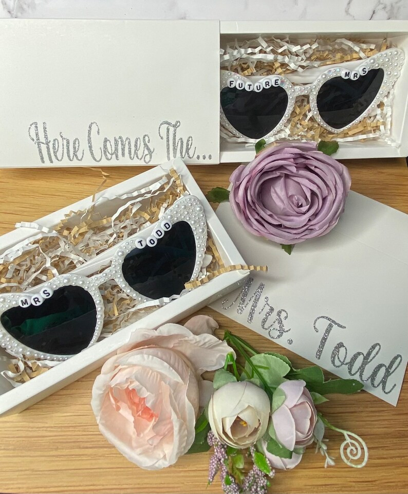 Customized Bride Heart Sunglasses Rhinestone, Bling Bride To Be Sunglasses, Pearl Sunglasses Brid... | Etsy (US)