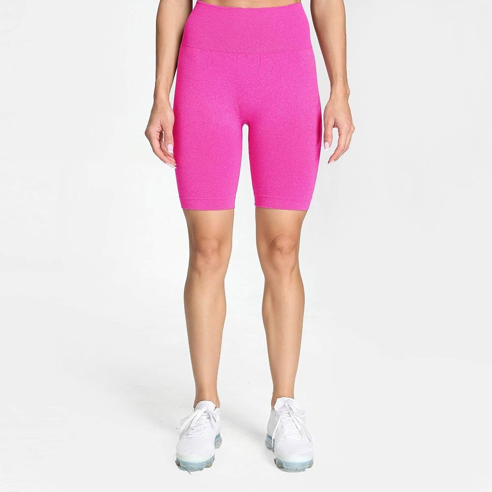 Aoxjox Women's High Waisted Tummy Control Workout Yoga Gym Simle Contour Seamless Cycling Shorts | Amazon (US)