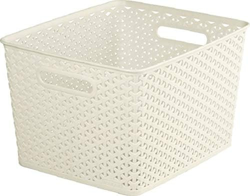 Curver My Style Large Rectangular Storage Basket, Vintage White, 18 Litre | Amazon (UK)
