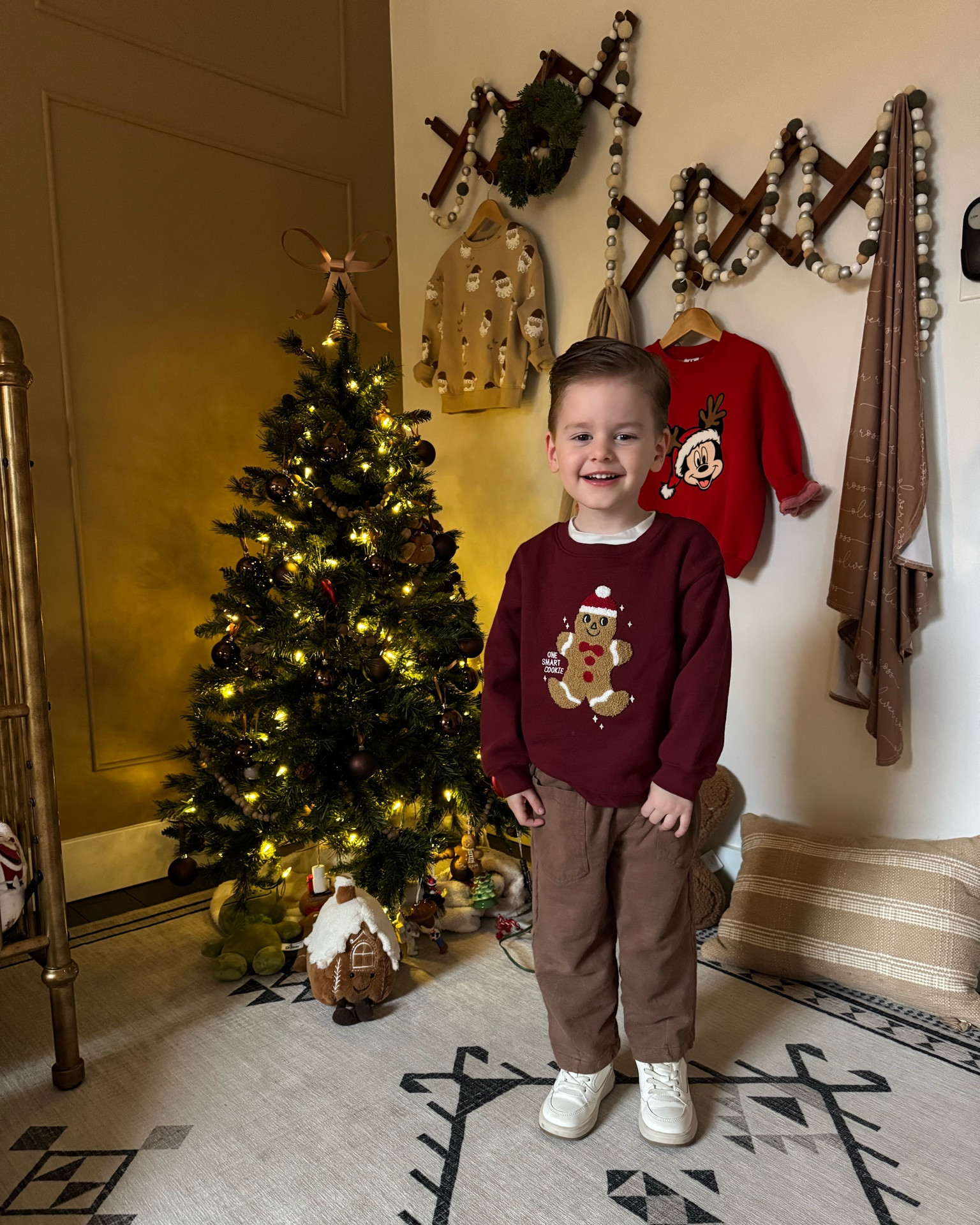 Ollie’s outfit of the day❤️❤️ he is obsessed with anything gingerbread currently so he requested this sweatshirt 😍 he’s in a 4T, he’s pants are Zara!

Target toddler clothes, holiday sweatshirt, holiday shirts, gingerbread sweatshirt, toddler boy outfit ideas, Christmas print 

#LTKKids #LTKSeasonal #LTKHoliday