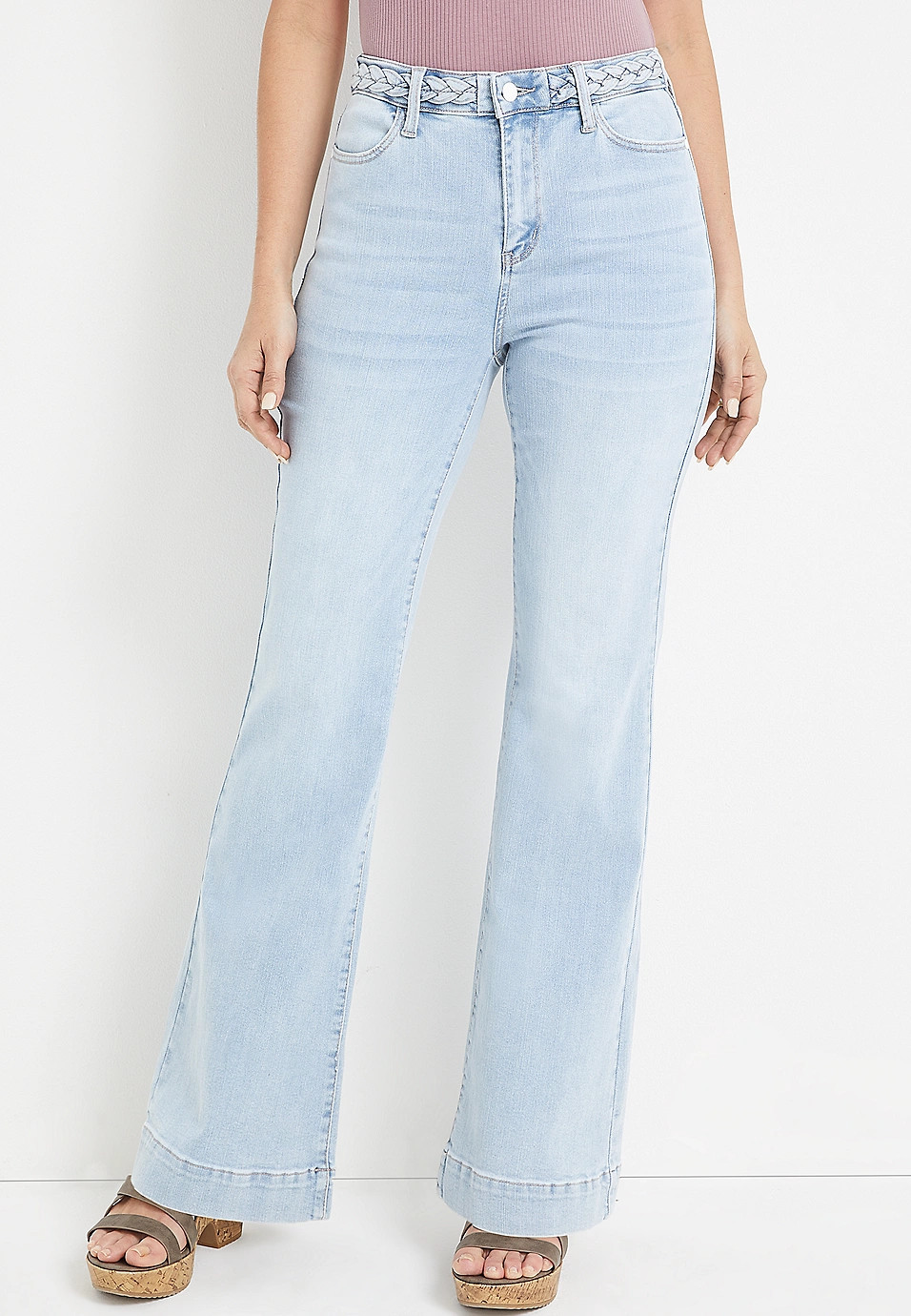 Judy Blue® High Rise Braided Waist Wide Leg Jean | Maurices