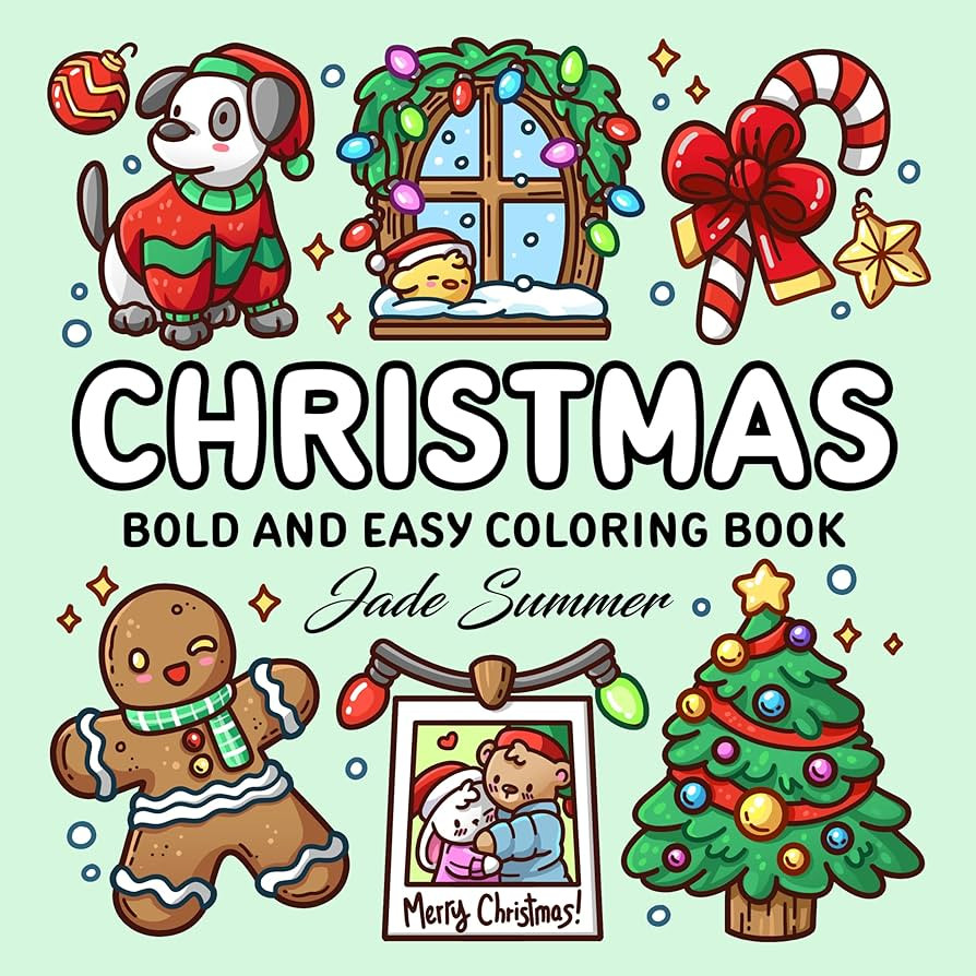 Christmas: Bold and Easy Coloring Book for Adults, Teens, and Seniors with Simple and Relaxing Ho... | Amazon (US)
