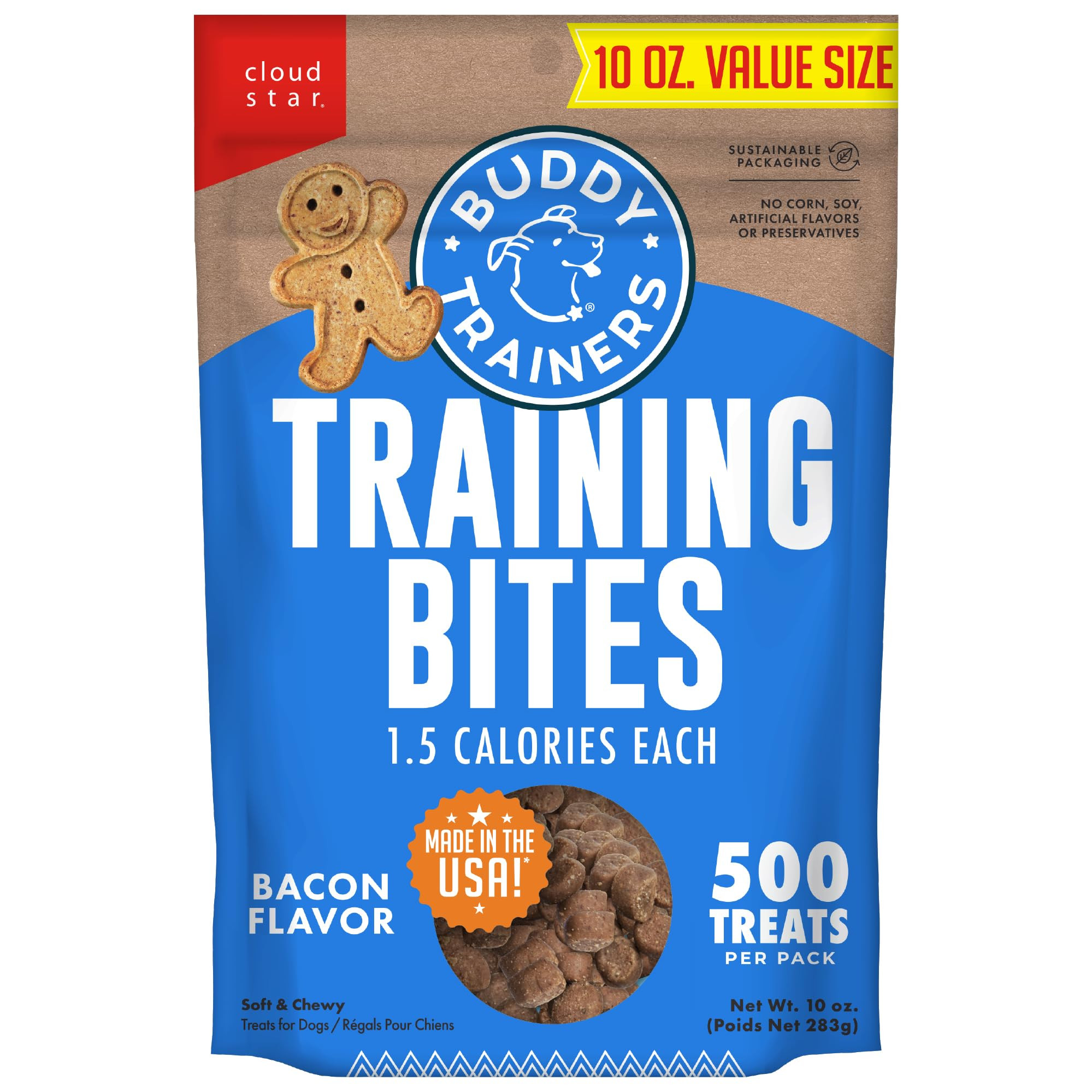 Buddy Biscuits Trainers 10 Oz. Pouch of Training Bites Soft & Chewy Dog Treats Made with Bacon Fl... | Amazon (US)