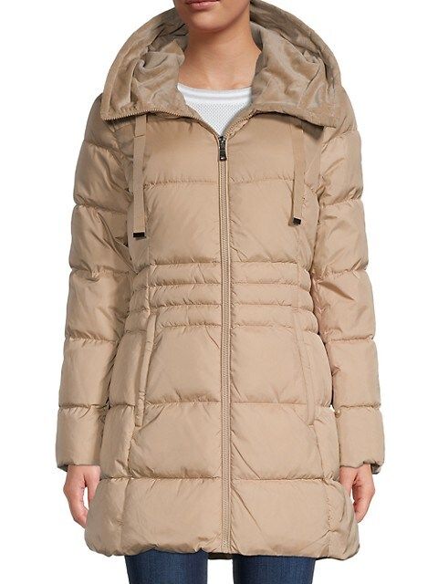 T Tahari Mona Longline Hooded Puffer Jacket on SALE | Saks OFF 5TH | Saks Fifth Avenue OFF 5TH