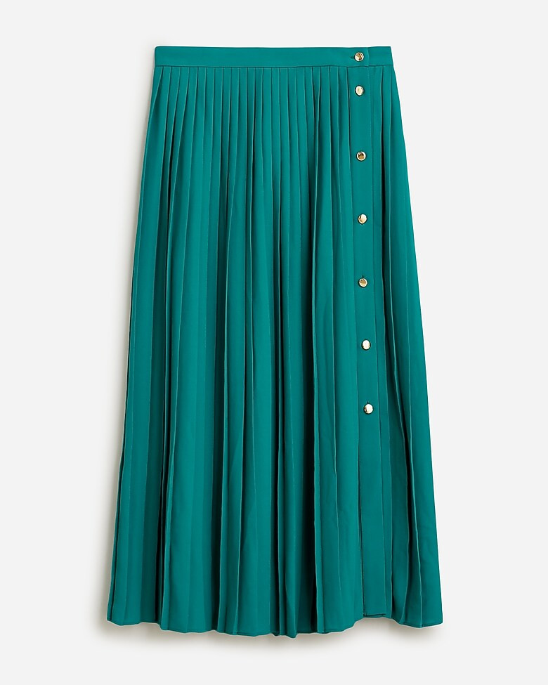 Pleated skirt with gold buttons | J. Crew US