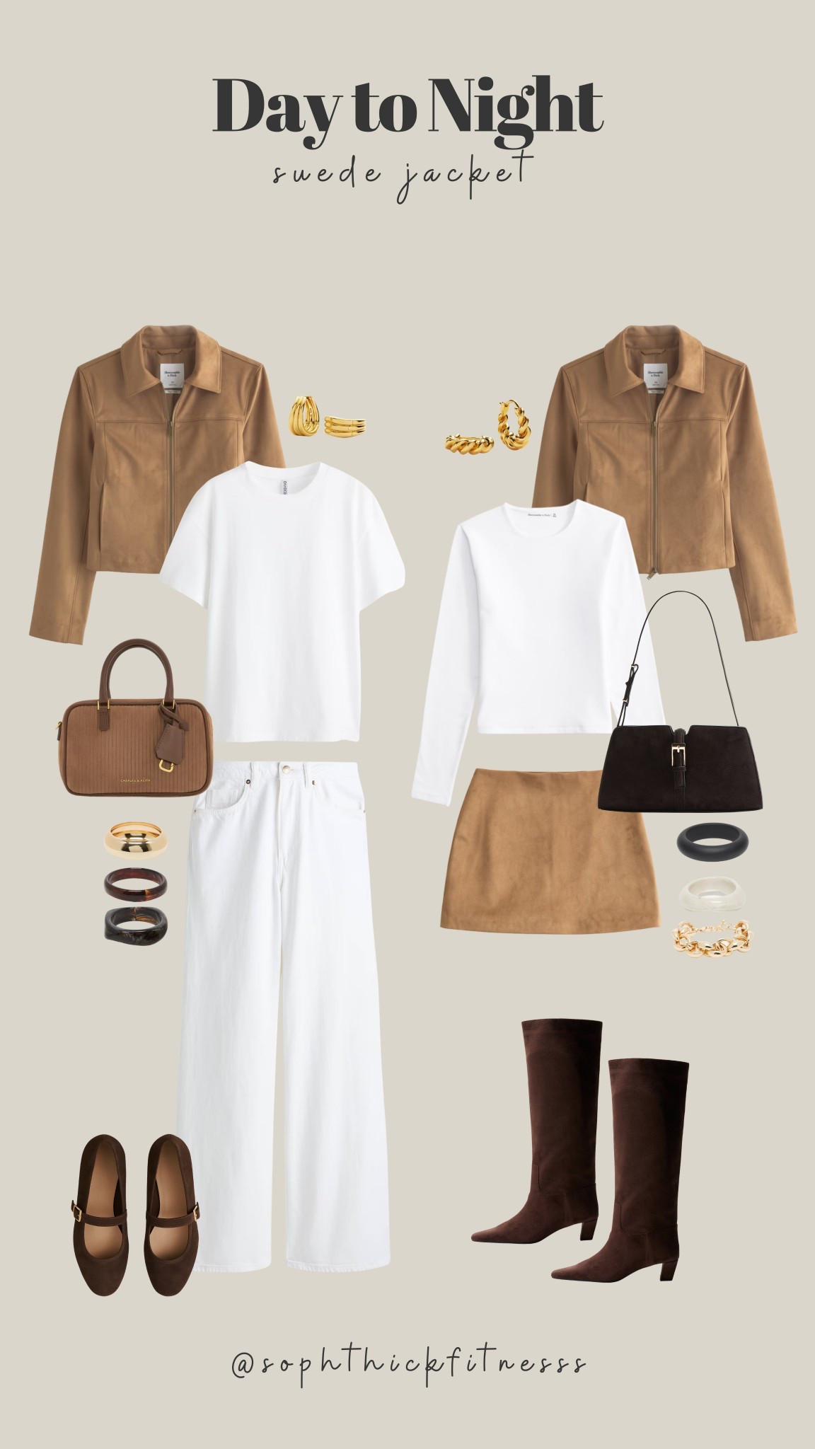 Day to Night: styling the A&F suede jacket 🤎

Suede jacket, leather jacket, suede skirt, mini skirt, white jeans, white t shirt, long sleeve top, suede bag, suede boots, knee high boots, brown boots, mary janes, resin bracelets, autumn outfit, winter outfit

#LTKdatenight #LTKwinter #LTKautumn