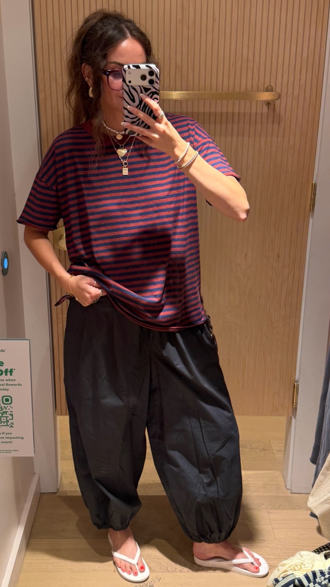 5’9” wearing size small striped boyfriend tee and medium gray balloon pants

#LTKootd #LTKTall