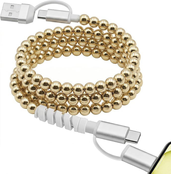 4-in-1 Beaded Charging Cable, MFi Certified, Works with CarPlay, 3.3FT 60W Fast Charger Cord for ... | Amazon (US)