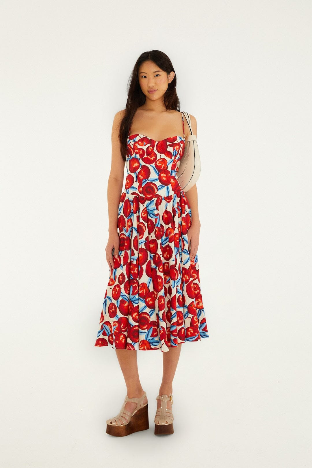 Cherry Blossom Sleeveless Lenzing Ecovero Euroflax Midi Dress | FARM Rio | FarmRio (US)