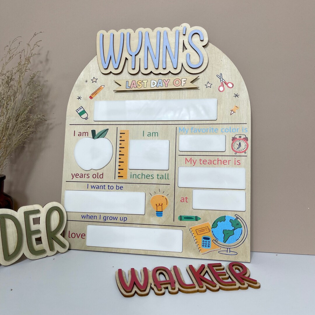 First and Last Day of School Sign, Custom First Day of School Board, Back to School Sign, Interch... | Etsy (US)