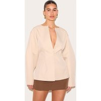 Stone Cocoon Sleeve Cinched Waist Blazer | PrettyLittleThing US